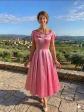 Robe de bal Vintage style ann�es 50 en satin rose Rockabilly - Princesscore Gow