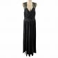 Elegant Black Lace Accent Evening Gown