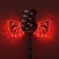 Support mural pour guitare avec ailes de diable lumineuses, �tag�re en bois
