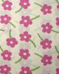 Tissu popeline de coton fleur rose fond blanc   vendu au m�tre