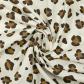 Tissu popeline de coton l�opard blanc marron 1 m�tre