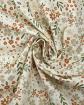 Tissu popeline de coton fleuri blanc marron 1 m�tre