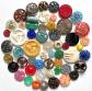 Lot de 54 boutons vintage 12 � 34 mm   Plastique ajour� multicolore