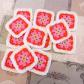 Lot de 12 carr�s granny rose et blanc,