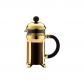 Cafetiere a piston   BODUM   Chambord   0,35 L   3 tasses   Acier inox   Or