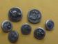 Lot de 7 boutons anciens de chasse et v�nerie cerf cheval chien 22 mm- 15 mm