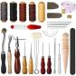 Kit Couture Cuir 31 Pcs Outils Poin�on Fil Cir� Aiguilles D� Coudre