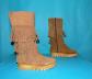 STIU Suede Fringe Boots, Camel Brown, EU 38, Leather Lining