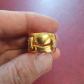 Bague Large Plaqu� Or et Strass   Design Ceinture   Taille 50   10,06 g