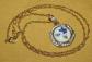 Pendentif porcelaine Limoges violettes Imp�ratrice Eug�nie chaine m�tal dor�
