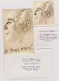 2 AUTOCOLLANTS TISSU FRANCIS PONGE POETE SURREALISTE NON DECOLLES