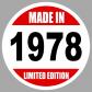 AUTOCOLLANT MADE IN 1978 EDITION LIMITED HUMOUR Top qualit� sticker lamin� MZ127