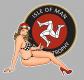 AUTOCOLLANT PIN UP ISLE OF MAN BIKER ILE DE MAN TOURIST TROPHY PINUP MOTO PA208