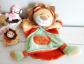 DOUDOU et Compagnie marionnette lion et b�b� vert orange marron