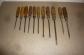 Lot 11 Tournevis Plat A Frapper Manche Bois Vintage Anciens    Facom