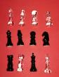 S�rie compl�te f�ves �checs verre porcelaine n0