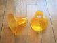 2 Vases en Verre Transparent Jaune  Neuf
