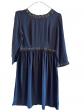 ATHE VANESSA BRUNO  robe en soie marine manche 3-4 taille 36