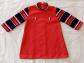 Robe enfant vintage Natalys T45 rouge jersey r�tro ann�es 60-70