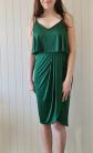 Robe cache c ur satin vert �meraude mi longue coupe pr�s du corps Asos Taille 34