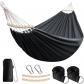 Hamac de Jardin avec Tige en Bois courb�e, hamac Confortable Portable avec Ac...