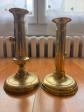 Paire bougeoirs laiton anciens vintage decoration authentique collection