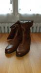 Bottes hautes San Marina cuir marron T40 cavali�res d�tails tricot vintage