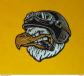 TISSU PATCH :  MOTARD TETE D'AIGLE AVEC CASQUE   , DIAMETRE 9 CM , BON ETAT VOIR