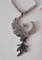 Collier Phenix aus Edelstahl silberfarben mit Kette 50 cm