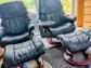 2 Fauteuils STRESSLESS cuir bleu