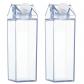 2PCS Bouteille de Lait Transparent 500ML,Bouteilles d'eau en Carton de Lait