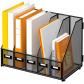 Organiseur de bureau en m�tal  �tag�re magazine avec 5 compartiments verticau...