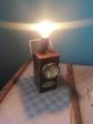 Lampe PILE EASCO ancien objet d�tourn� Cr�ation unique d�but XX �me si�cle