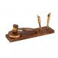 Portestylo et marteau de juge en bois-laiton, 22,5 x 6 x 7 cm, set de bureau ...