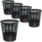 Lot De 5 Poubelles De Bureau Noir   Corbeilles � Papier En Plastique Ajour� Pour