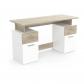 Bureau avec rangements   PLATON   Chene - blanc mat   L134,8 x P55 x H76,4 cm