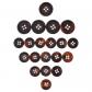 20pcs Bouton Circulaire Naturel 4 Trous Corne de Buffle Attache pour Blazers ...
