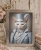 Cadre Chat Blanc Victorien 15x20 cm   D�coration Shabby Chic Vintage