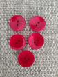 LOT DE 5 GRANDS BOUTONS ROUGES