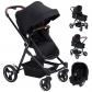 Poussette 3 en 1 combin�e, poussette voyage, avec si�ge auto b�b� pivotant 6 pos