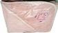 Cape de bain b�b� rose �ponge motif brod� ours avec coeur  75 x 75 cm