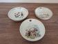 Lot de 3 Anciennes Assiettes Chauffantes � Bouillie B�b� Porcelaine Vintage Fran