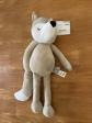 NEUF Peluche Doudou Renard Beige Blanc Joue Rose Yeux Ferm� 40cm B�b� Douceur