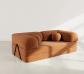 NEBULA Canap� 3 places convertible en velours textur�   terracotta