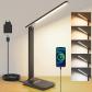 Lampe de Bureau LED Tactile Pliable Lampe Chevet Lecture Port USB Charge Secteur