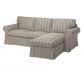Ikea EKTORP Housse canap� 3places m�ridienne, Karlshov beige multi 405.657.99