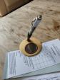 Porte crayon avec serre papier bureau vintage 70 's m�daillon laiton Jules Cesar