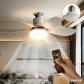 Ventilateur Plafond LED 30W E27 T�l�commande Variateur Silencieux Salon Bureau