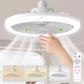 Ventilateur Plafond E27 3 en 1 LED Rotatif T�l�commande Lampe Chambre Cuisine
