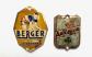 LOT DE 2 PLAQUES DE V�LO. CYCLES BERGER ET AUTOMOTO. EN ALUMINIUM. BON �TAT
